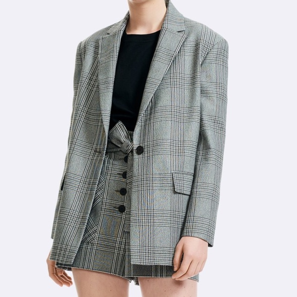 NWT Maje Vaime Plaid Blazer